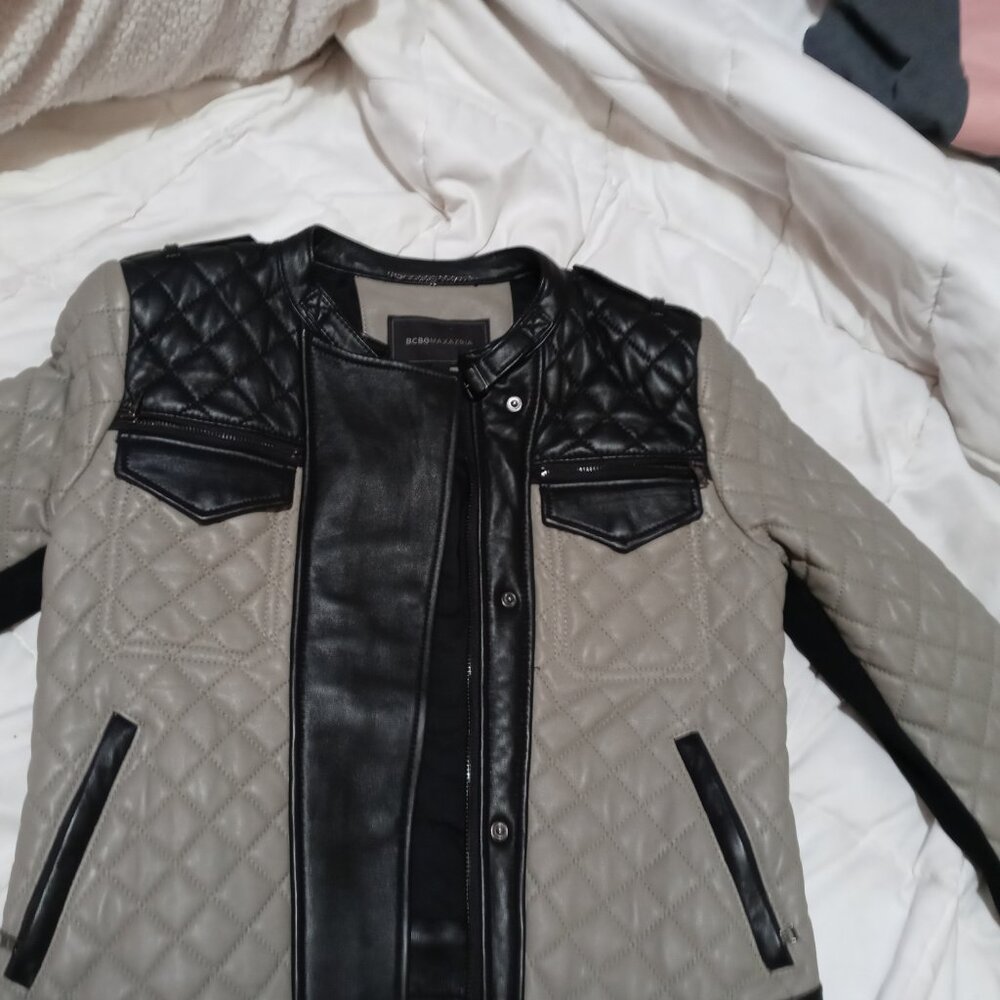 BCBG maxazria leather biker jacket